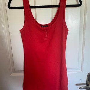 Tank Top Red Button up Dress